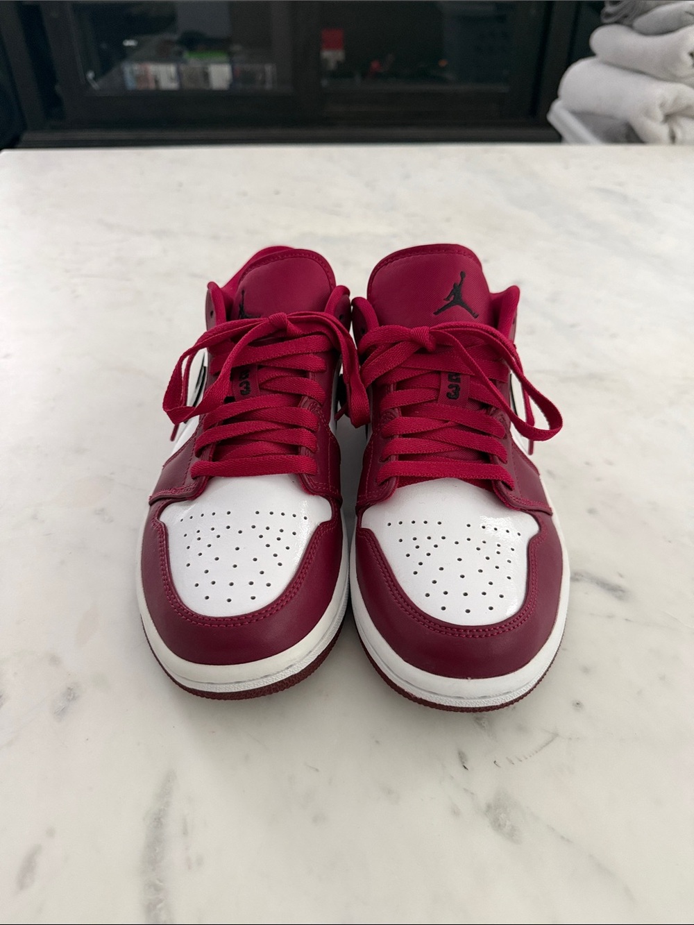 Nike Jordan 1 Low-Top Sneakers - Red & White, No Box size 7.5